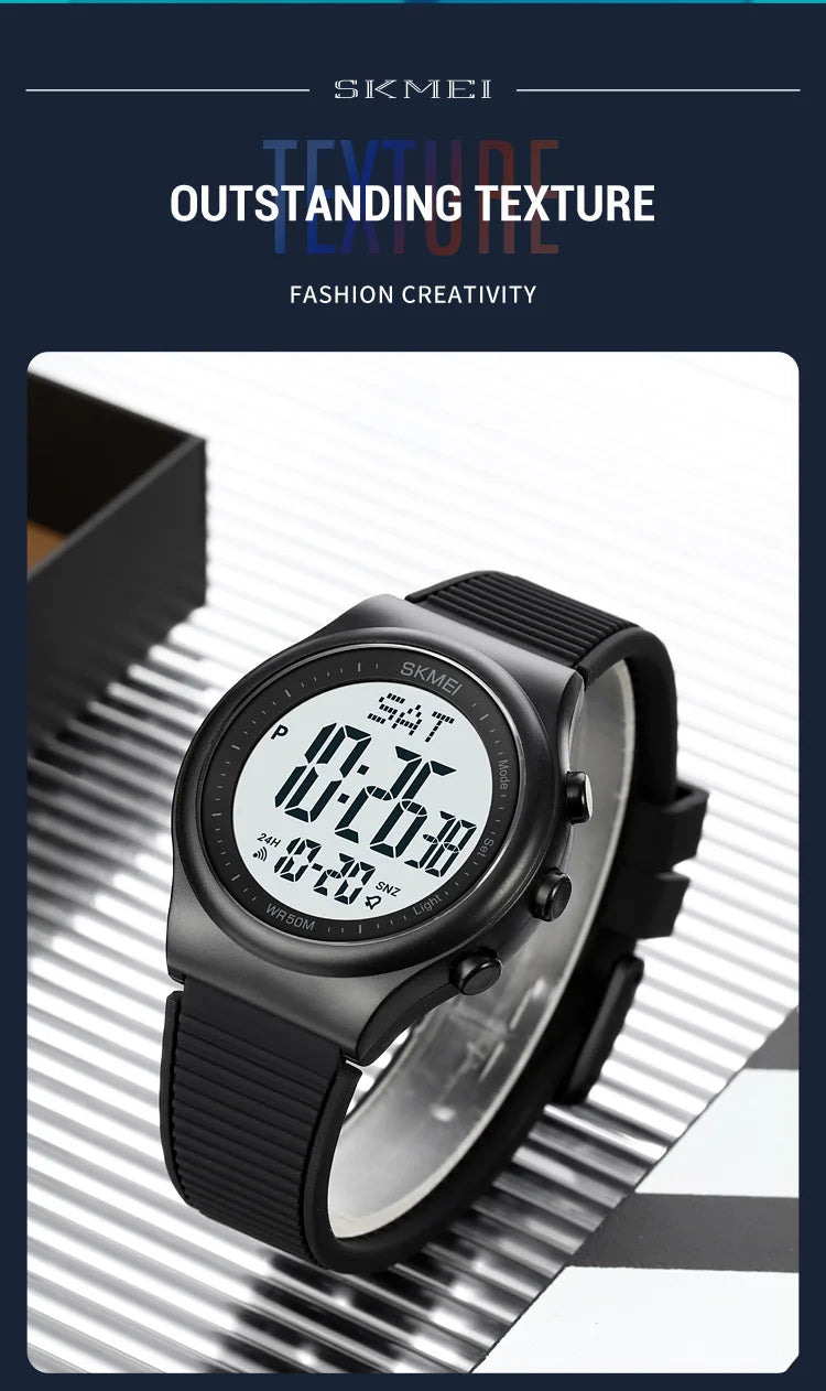 SKMEI Top Brand Fashion Back Light Digital Sports Watches Clock For Men 5Bar Waterproof Countdown Wristwatches Male reloj hombre