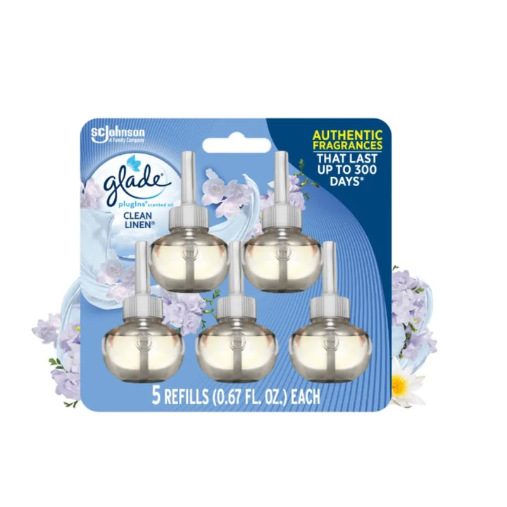Glade PlugIns Scented Oil Clean Linen Infused with Essential Oils 0.67 oz 5 Count