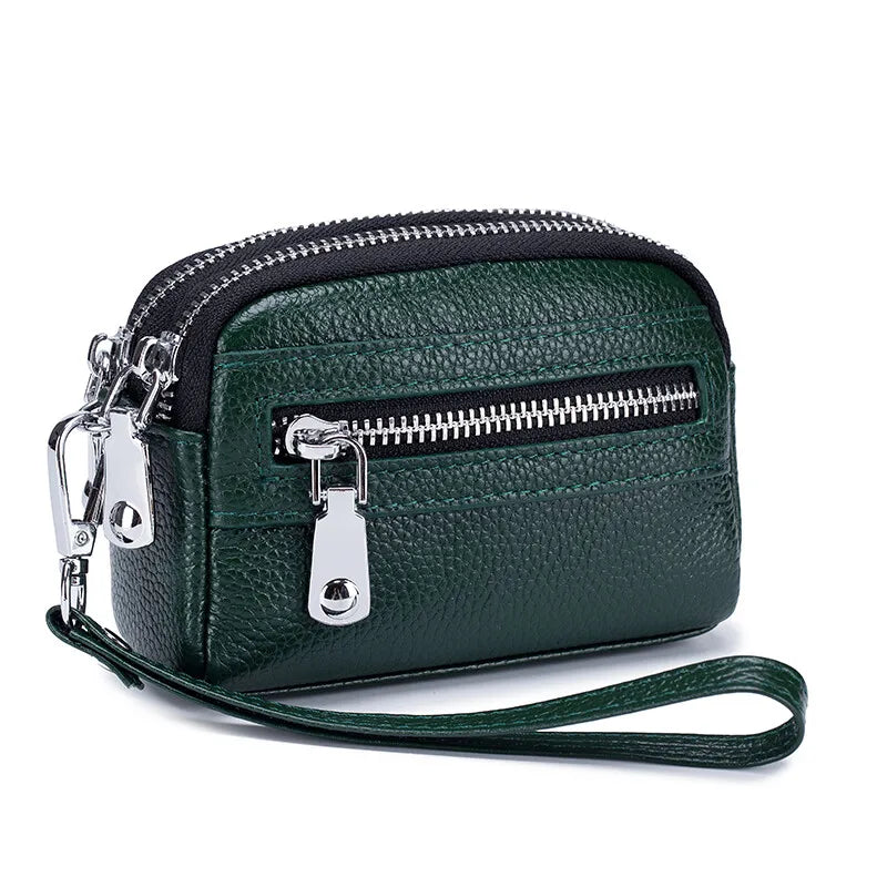 Genuine Leather Women Wallet Short Ladies Leather Wallets Large Capacity Cowhide Purses Female Clutch Bag Handbag Coin Purse