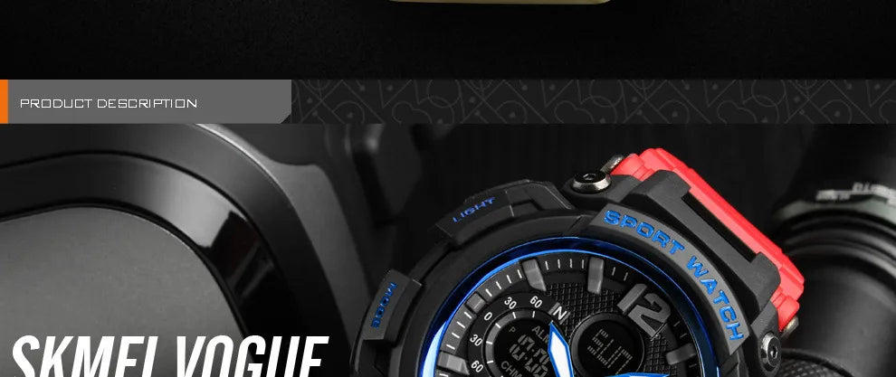 SKMEI Men Watch 50M Waterproof Digital Fashion Watches Outdoor Sport Men Wristwatches Erkek Saat  Clock Relogio Masculino 1343