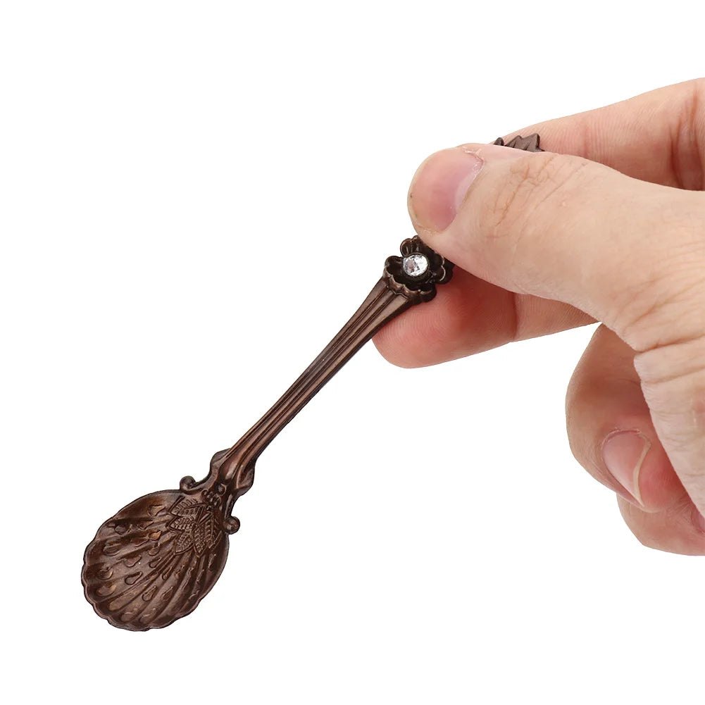 6/Set Innovative Vintage Retro Zinc Alloy Spoons Fork Set Cutlery Kitchen Accessory Cutlery Spoon Vintage Spoon Kitchen Tools