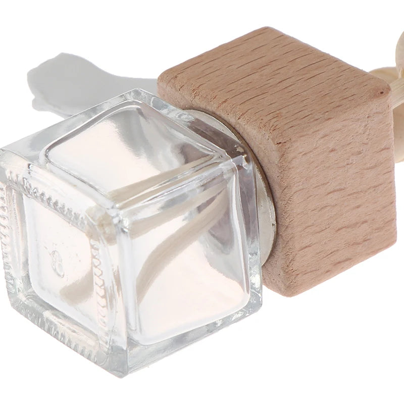 Air Freshener Perfume Bottle Pendant Essential Oils Car Hanging Glass Clips