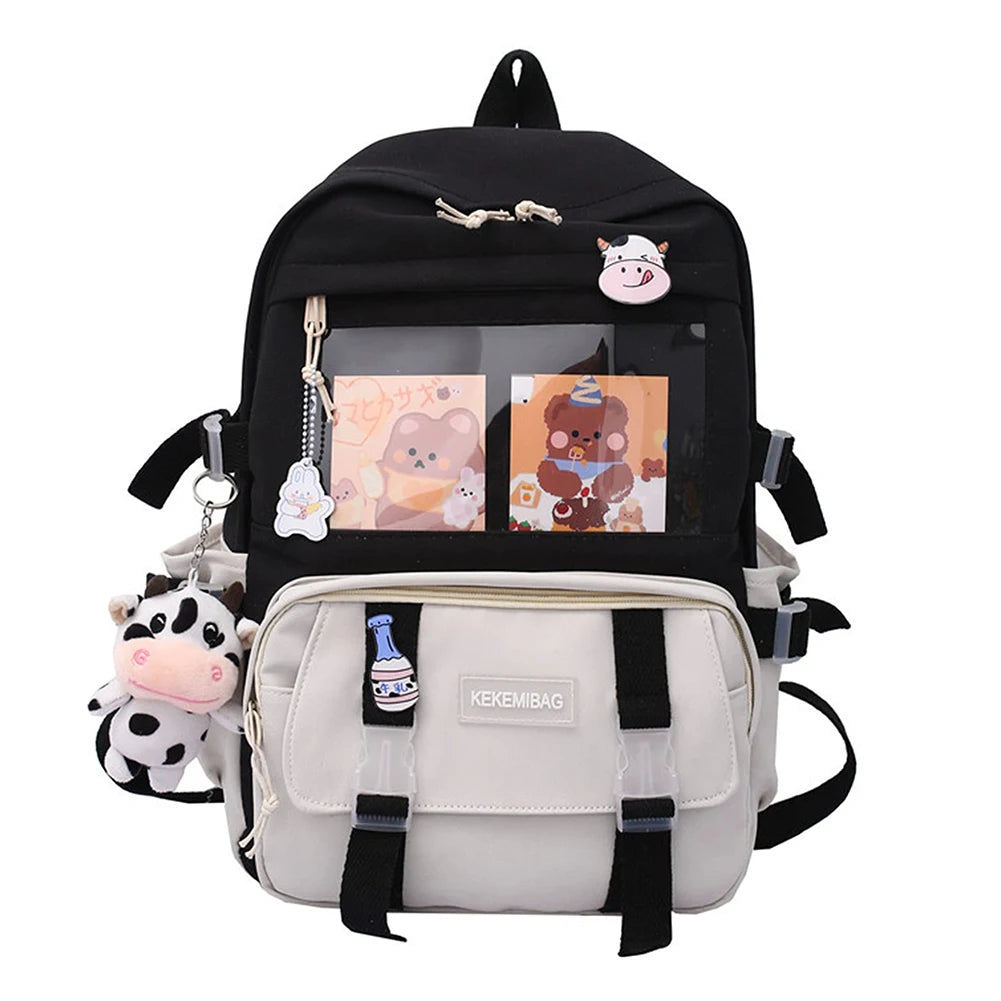 Women Fashion Preppy Style Backpacks Canvas Backpacks Contrast Color Bag Daily Leisure Shopping Traveling Knapsacks